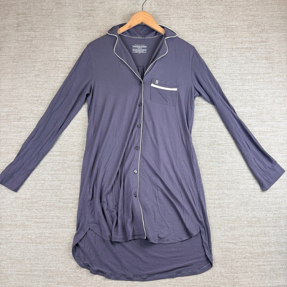 Victoria's Secret Modal Sleepshirt Gown Womens S Gray Comfy EUC Loungewear Soft